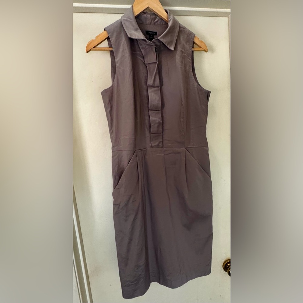 Ann Taylor Taupe Midi Dress Size 8